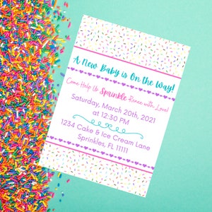 Sprinkle Baby Shower Invitation - Baby Sprinkle Invitation - A New Baby is On the Way!