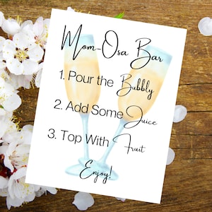 Momosa Bar Sign - Digital Sign - Baby Shower Sign - Baby Shower Momosa