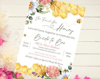 Bride to Bee Bridal Shower Invitation: Honey Theme (Digital Download)