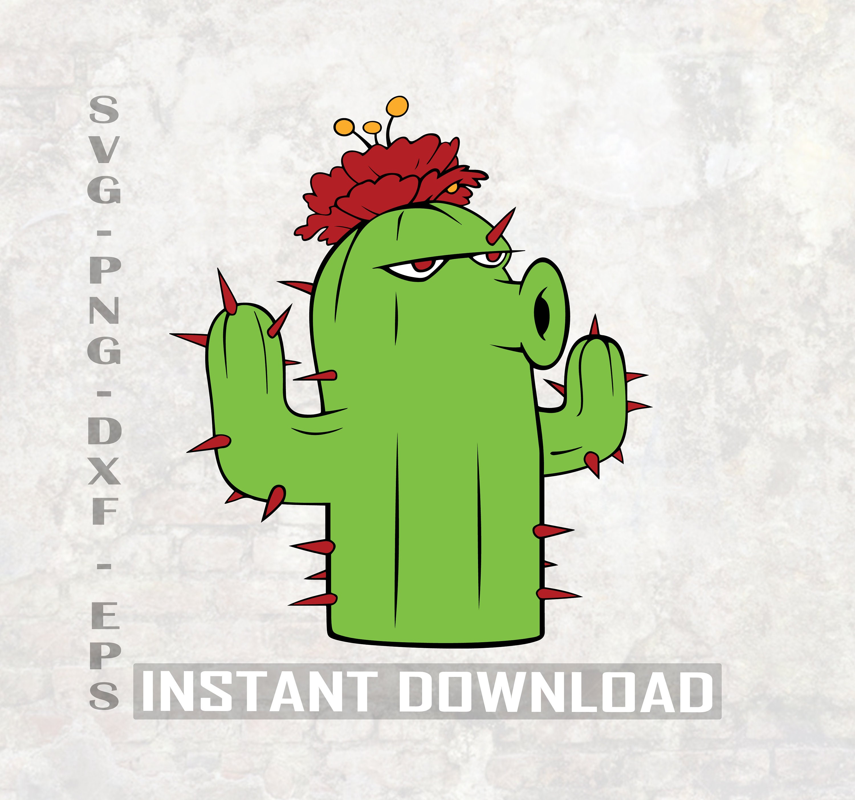 Download Cactus SVG Plants vs Zombies SVG svg/png/dxf Silhouette | Etsy