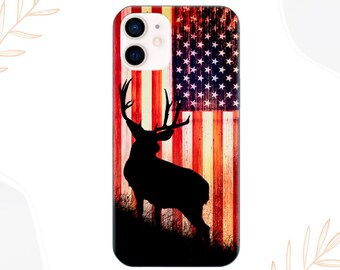 American flag Case iPhone 15-14-13 Pro iPhone 11-12 iPhone X iPhone 7 8 Samsung S10е Samsung S6 S7 S8 S9 Plus S20 S21 S22 S23 Ultra Deer