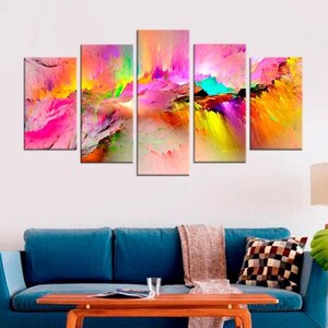 Modern abstract painting - Colourful picture - Fashionable room decor - Abstract Canvas Print - Stretched and Framed