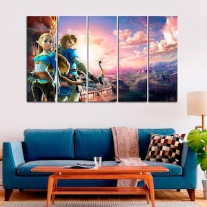 The Legend of Zelda - Breath of the Wild - Zelda Heroes - Gaming Wall Art - Children&#39;s room decor - Contemporary art - Framed Poster