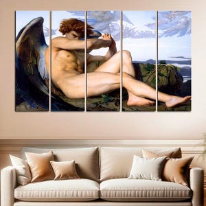 Fallen Angel painting by Cabanel - Spiritual decor - Wall decor - Mystical Angel - Vintage Art
