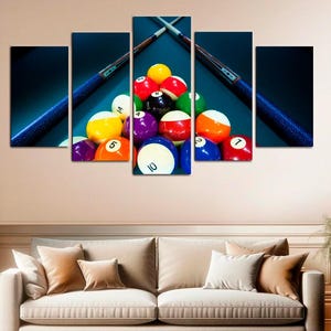 Playing Billiards - Cue sport - Sports wall art - Pool lover gift - Billiard table - Man cave gift - Contemporary art