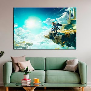 The Legend of Zelda - Breath of the Wild - Gaming Wall Art - Children&#39;s room decor - Contemporary art -Framed Poster