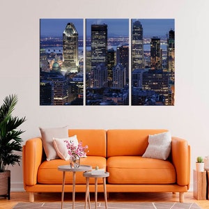 Montreal Canada - City architecture - Night city - Cityscape Painting - Painting for the office - Modern Art