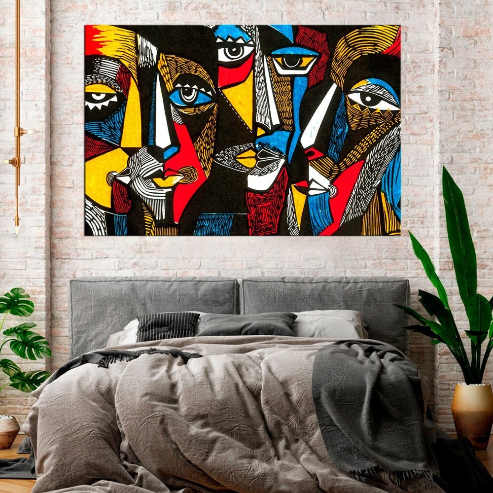 Picasso Abstract Art Colorful Graffiti Wall Art Vivid Abstract Interior ...