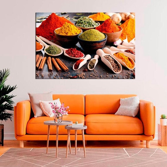 thumbnail interactive-video image 1 of Herbs And Spices Kitchen Canvas Wall Art – Multi-Color Giclee Print, Framed, Multiple Sizes 1 of 4