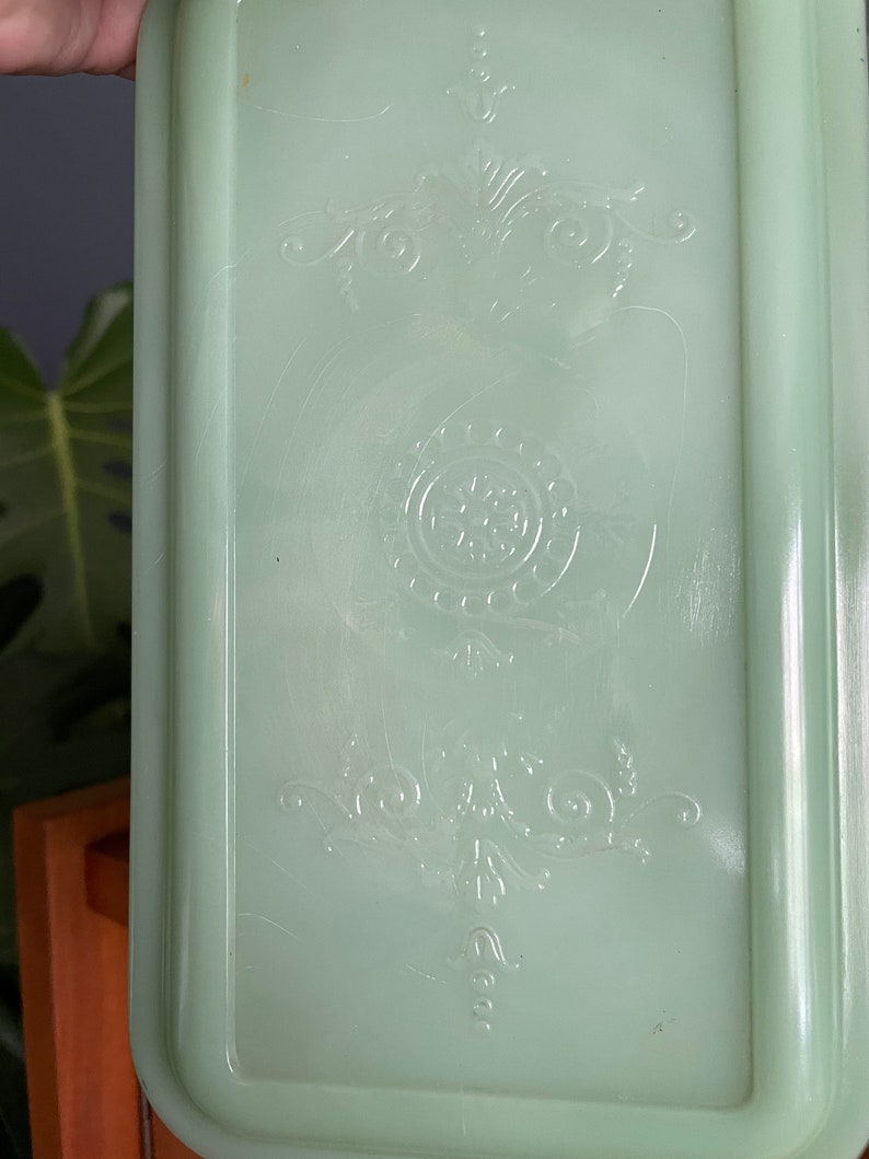 Vintage Jadeite Loaf Pan With Lid Fire King Philbe Etsy
