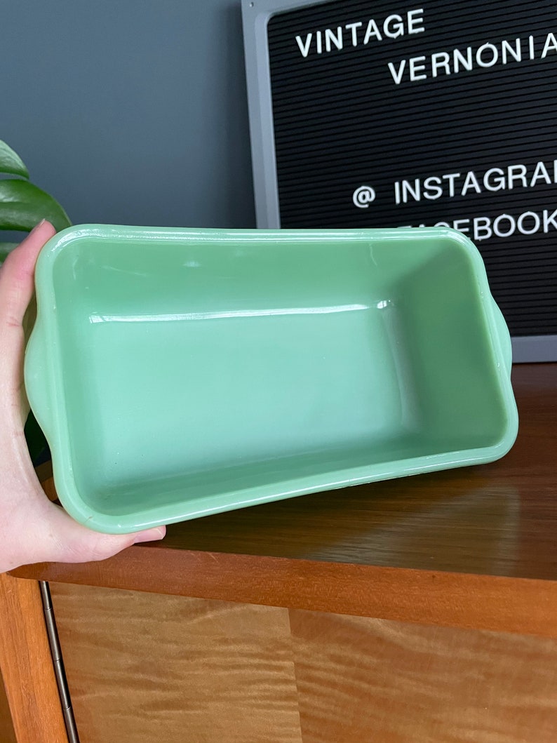 Vintage Jadeite Loaf Pan With Lid Fire King Philbe Etsy