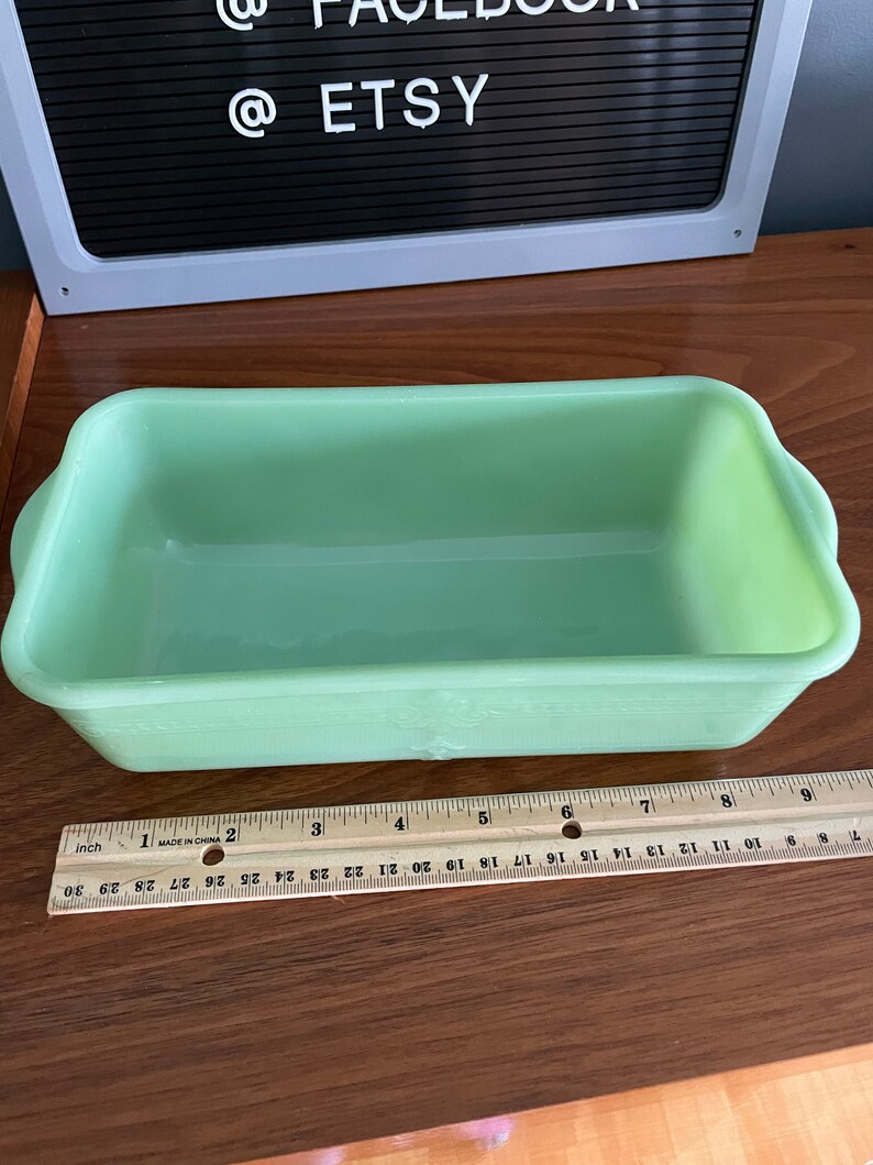 Vintage Jadeite Loaf Pan With Lid Fire King Philbe Etsy