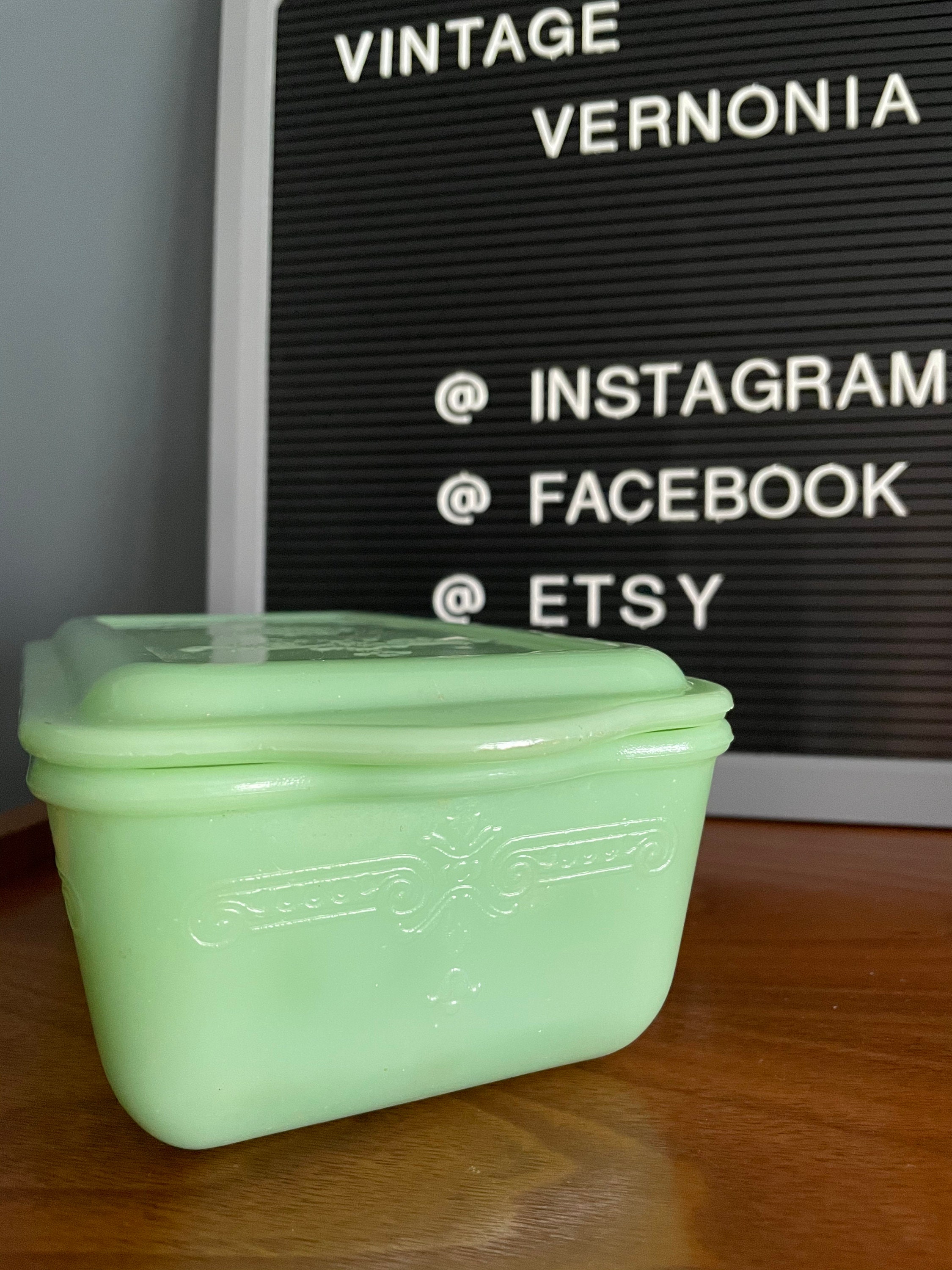Vintage Jadeite Loaf Pan With Lid Fire King Philbe Etsy