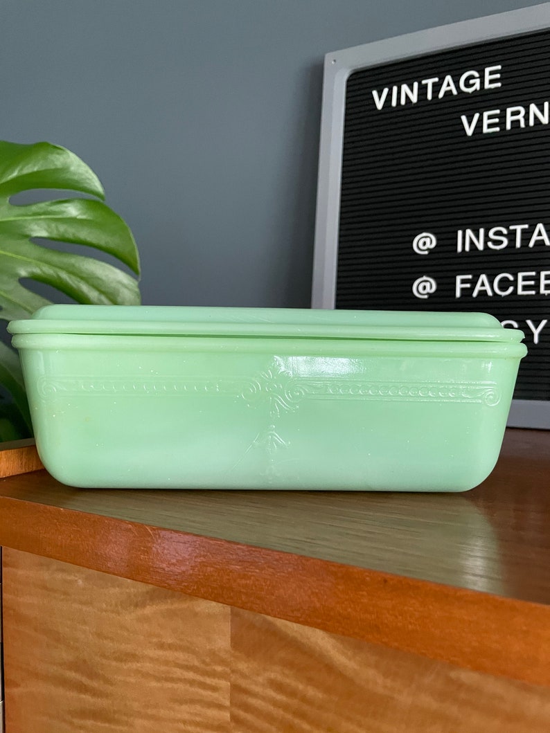 Vintage Jadeite Loaf Pan With Lid Fire King Philbe Etsy