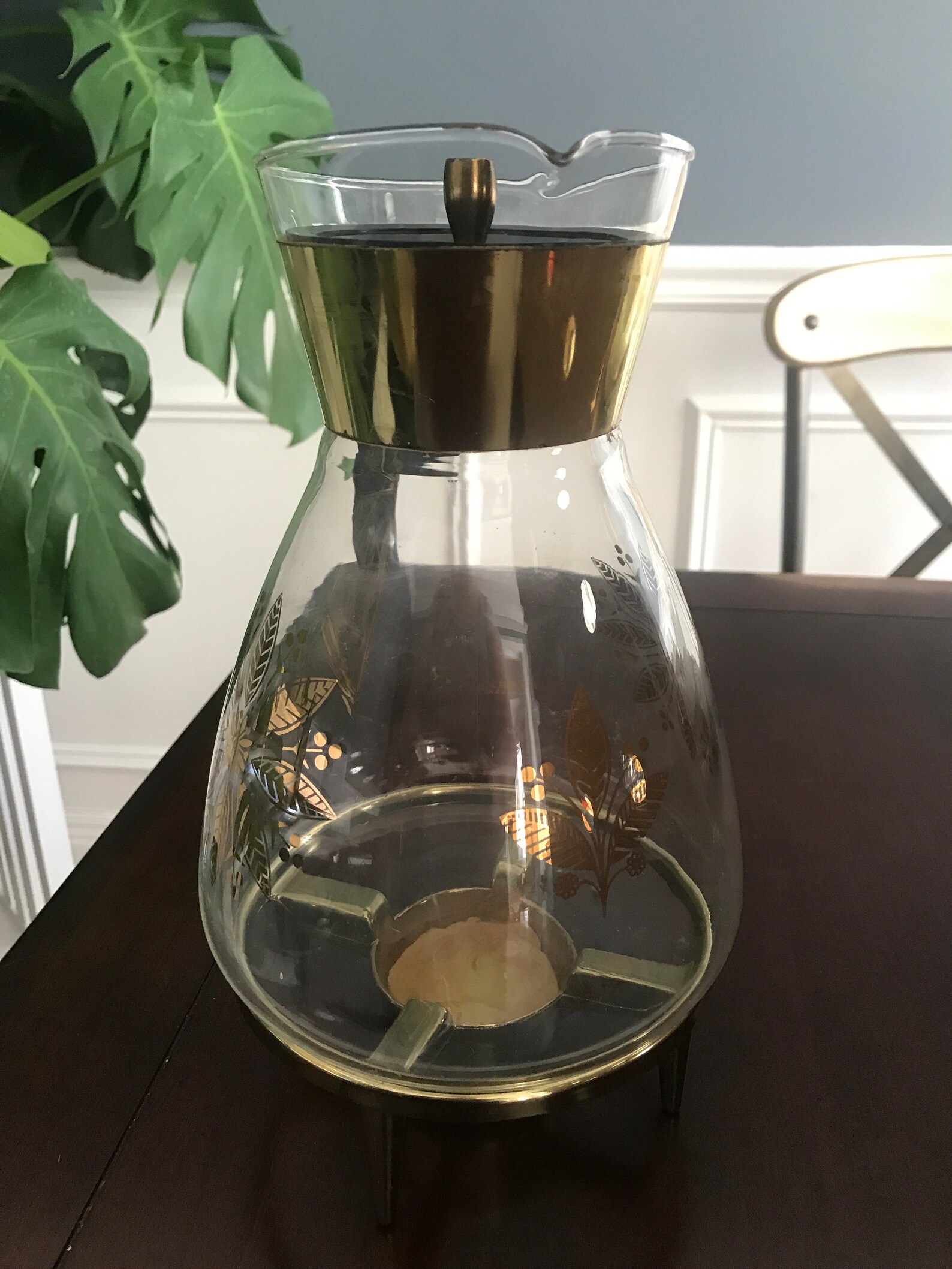 Vintage MCM Pyrex Coffee Carafe Warmer with Original Candle on Etsy