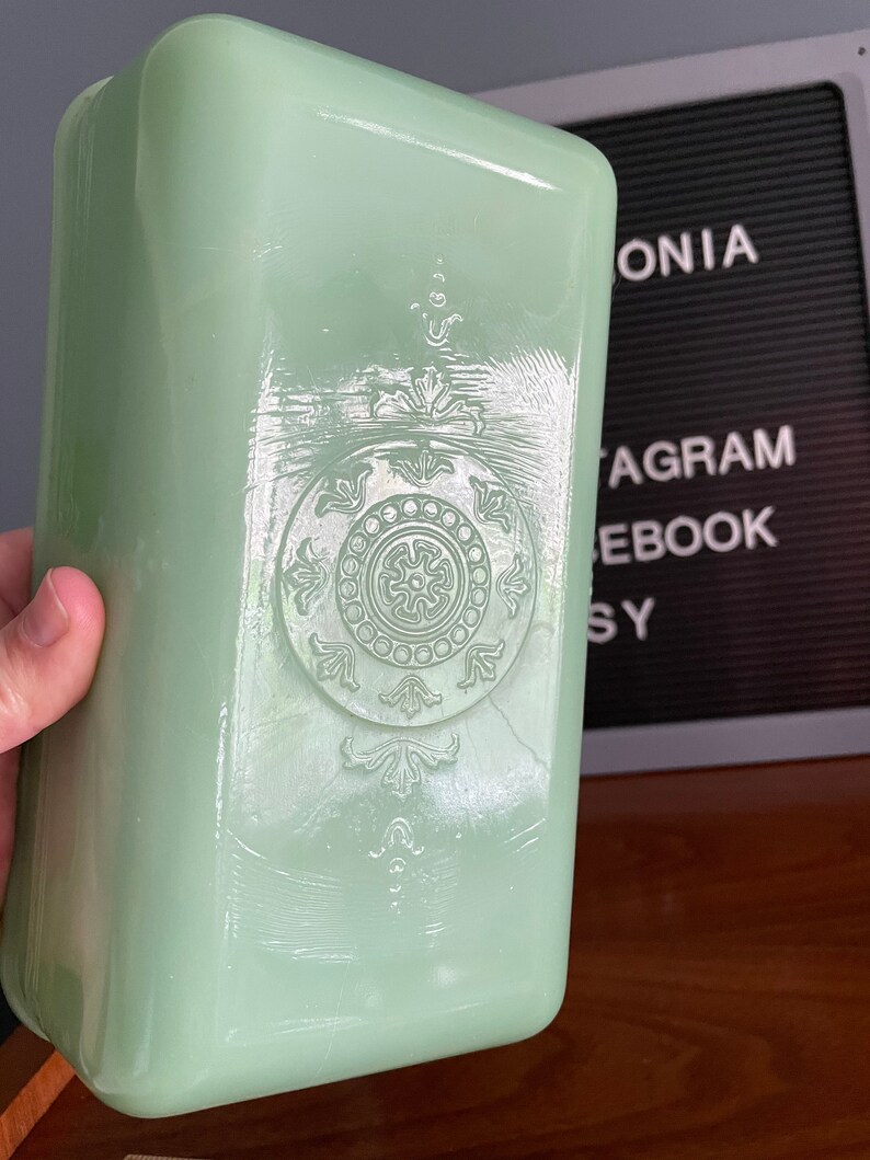 Vintage Jadeite Loaf Pan With Lid Fire King Philbe Etsy