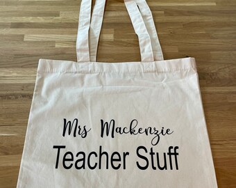 Personalised teacher stuff tote | teacher gift | personalised bag | end of school gift