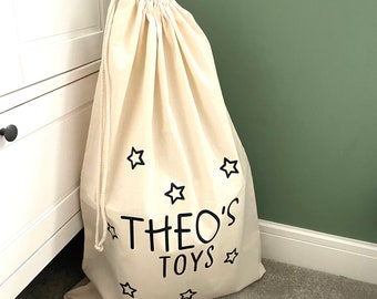 Personalised toy bag | Personalised cotton gift bag | canvas sack | laundry bag