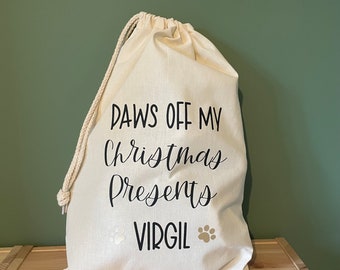 Personalised Christmas pet gift bag | Personalised cotton gift bag | canvas sack | Christmas presents | dog/car gift bag