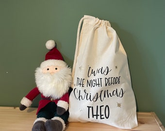 Personalised Christmas Eve gift bag | Personalised cotton gift bag | canvas sack | Christmas presents