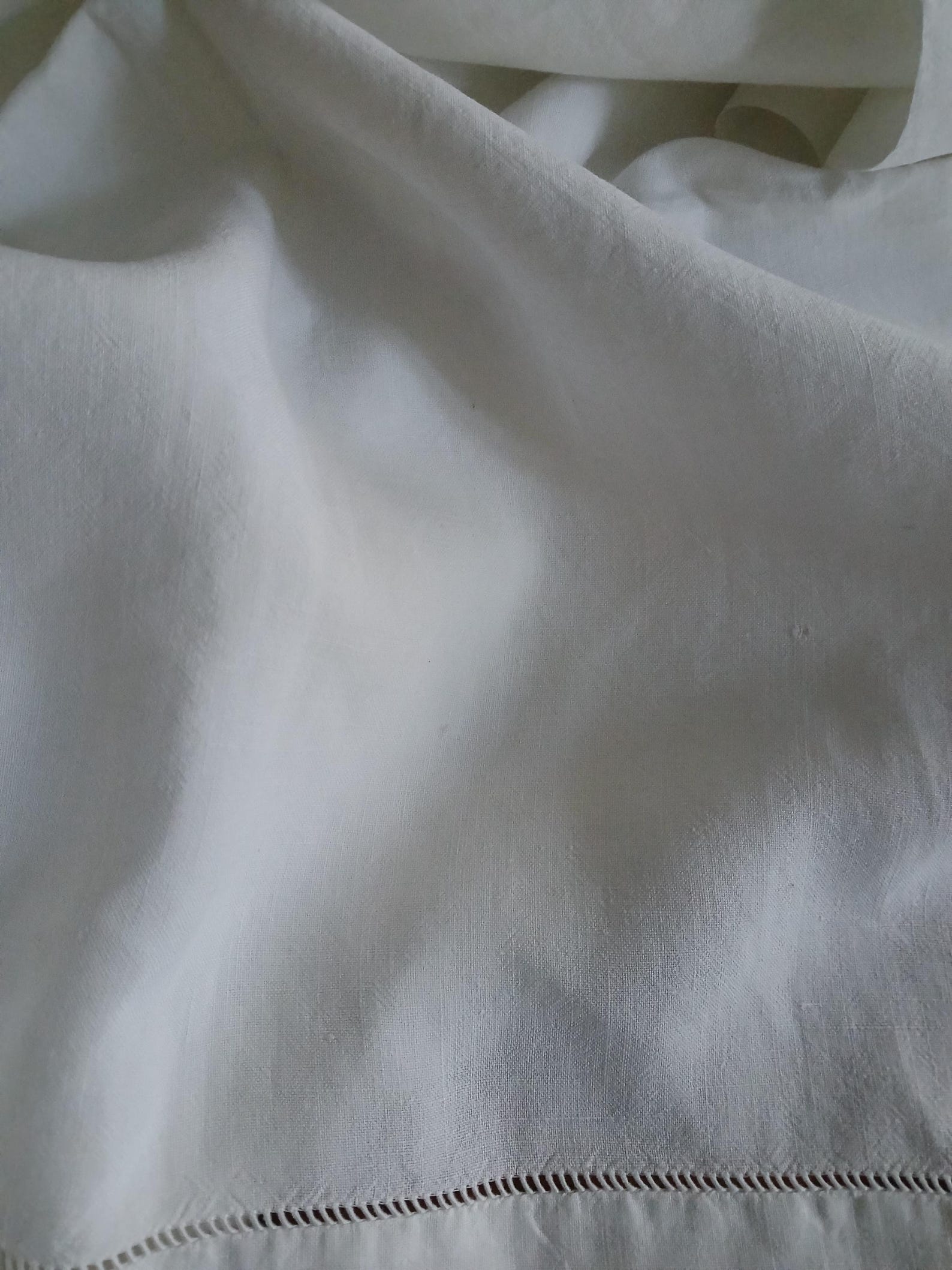 Monogram Panels - Vintage Pure Linen Hand Embroidered Sheet Top - off ...