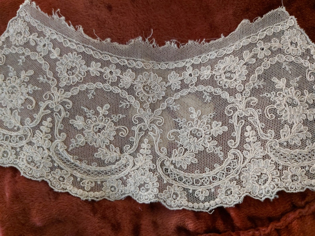 An Antique French Jabot / Neck Flounce in Hand Embroidered Etsy