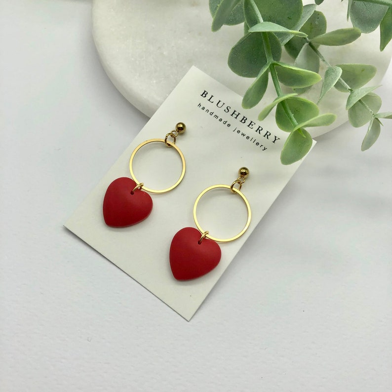 statement earrings clay earrings Valentine\u2019s Day gift for her gifts for her earrings Valentine\u2019s Day gifts polymer clay earrings