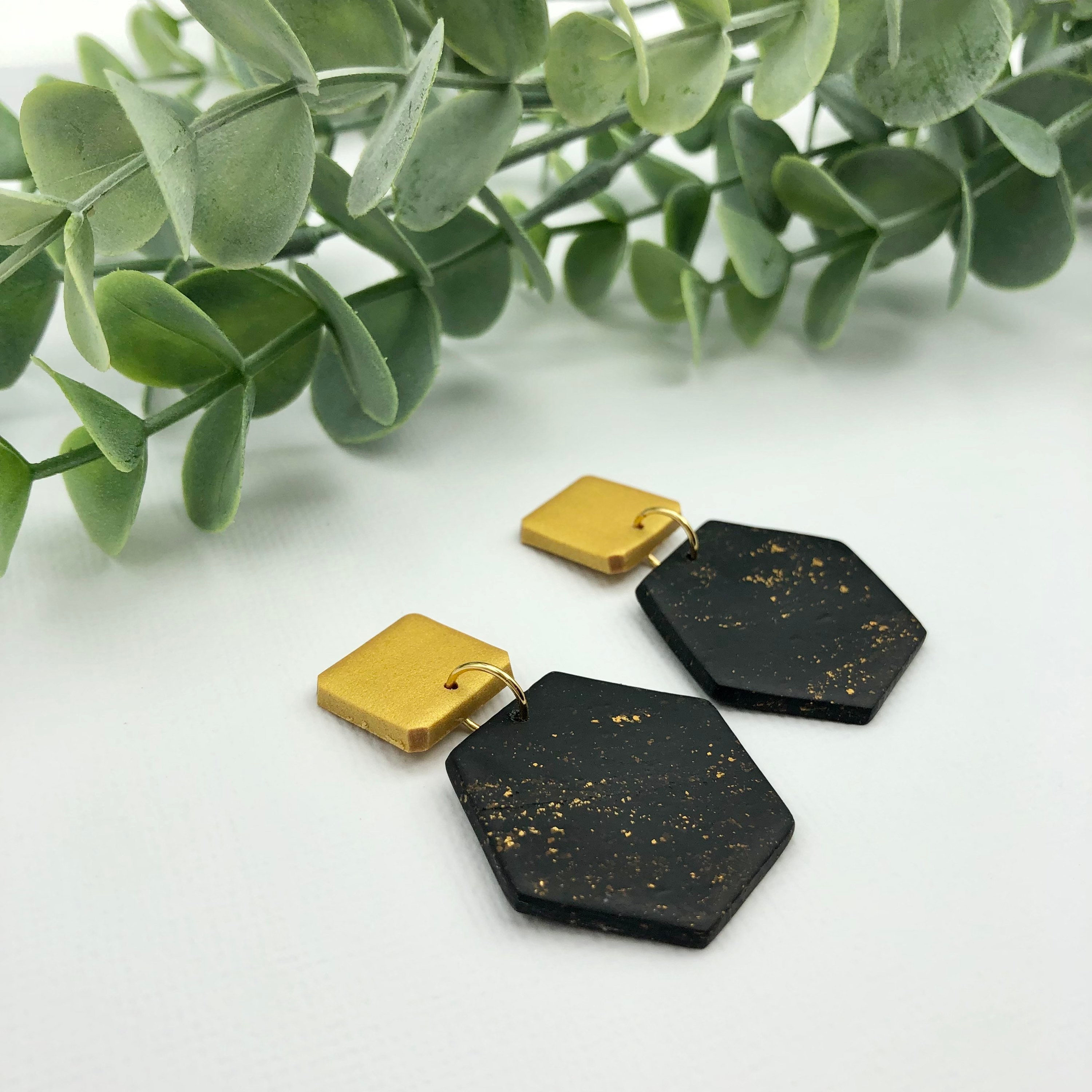 Black Aesthetic Earrings Homemade Polymer Clay Earrings Etsy UK