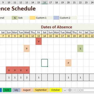 Employee Absence Schedule | Point Tracker | Editable Excel Template | HR Vacation & Sick Leave Planner | Monthly and Annual Tracker image 2