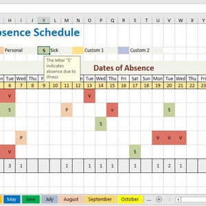 Employee Absence Schedule | Point Tracker | Editable Excel Template | HR Vacation & Sick Leave Planner | Monthly and Annual Tracker image 5