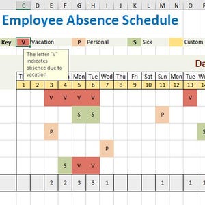 Employee Absence Schedule | Point Tracker | Editable Excel Template | HR Vacation & Sick Leave Planner | Monthly and Annual Tracker image 6