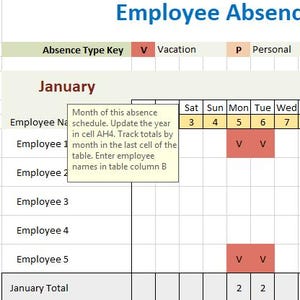 Employee Absence Schedule | Point Tracker | Editable Excel Template | HR Vacation & Sick Leave Planner | Monthly and Annual Tracker image 10