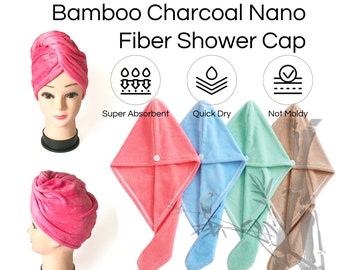 Super Absorbent | Organic Bamboo Charcoal Fiber Hair Drying Towel