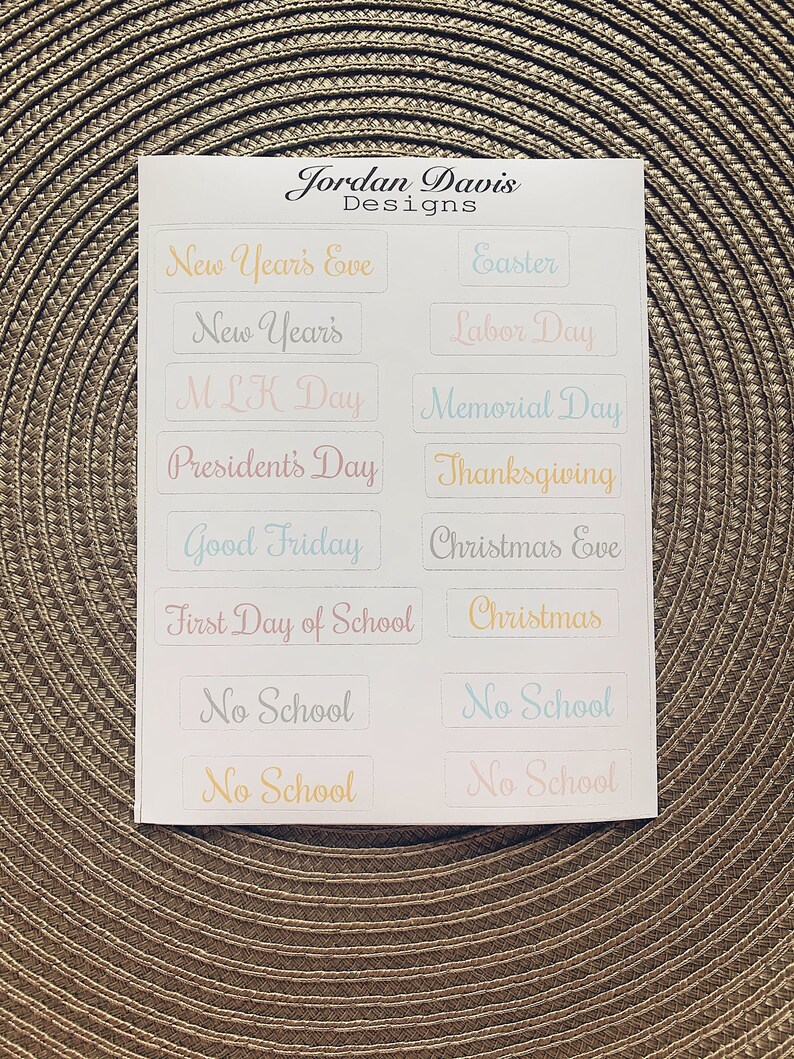 Journal Stickers Waterproof Stickers Organization 3 Sheet Planner Sticker Pack School