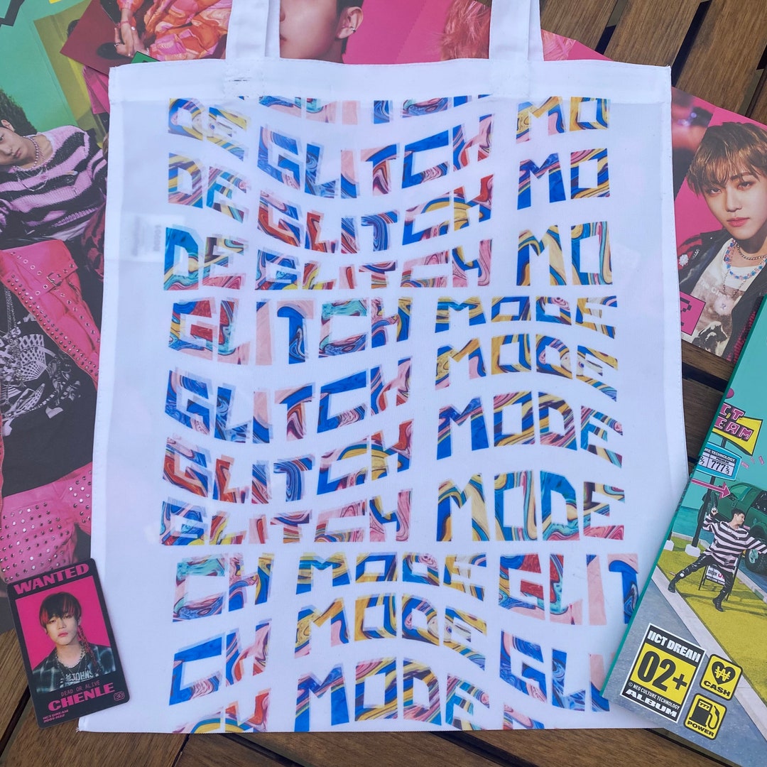 K-POP+アジア NCT DREAM &#39;Glitch Mode&#39; Tote Bag NCT Dream Glitch Mode Natural/black Canvas Bag K-pop Canvas