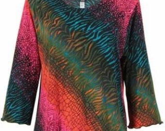 3/4 sleeve round neck plus size top