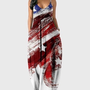 patriotic print maxi sundress