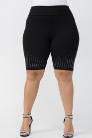 Black Shorts with Stones Down Front Leg
