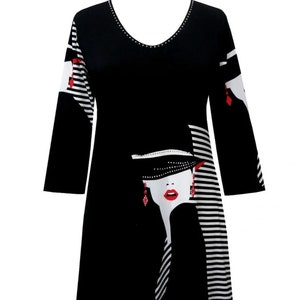 3/4 Sleeve Rhinestone Shark Bite Tunic