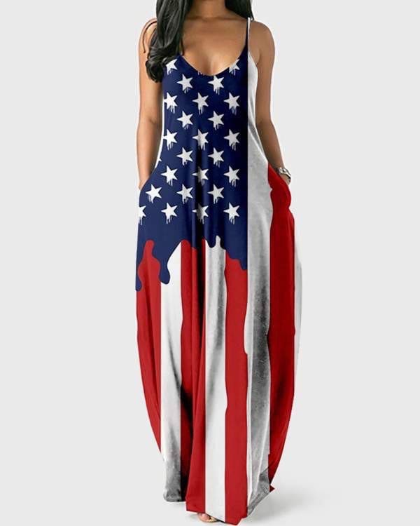 knee length dresses for ladies 65 MCMLXV Women's Royal Blue Americana USA Flag Print Dress Xs / Royal