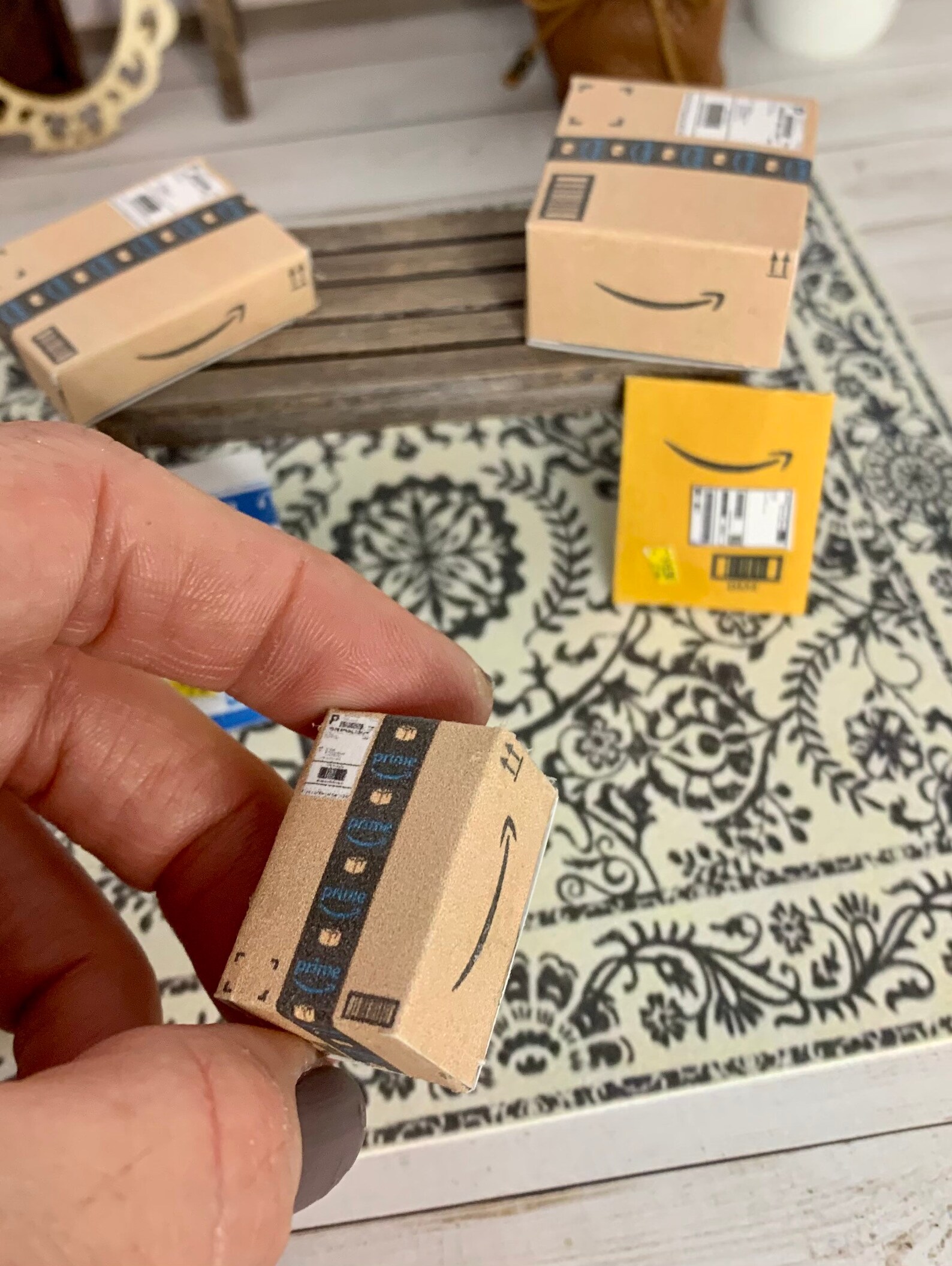 Miniature dollhouse Amazon shipping packages miniature mail Etsy