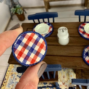 Dollhouse miniature Fourth of July accessories, scale 1:12, miniature table placemats, patriotic miniatures