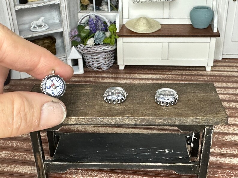 Miniature Dollhouse Navigation Compass, Mini Compass Charm - Etsy