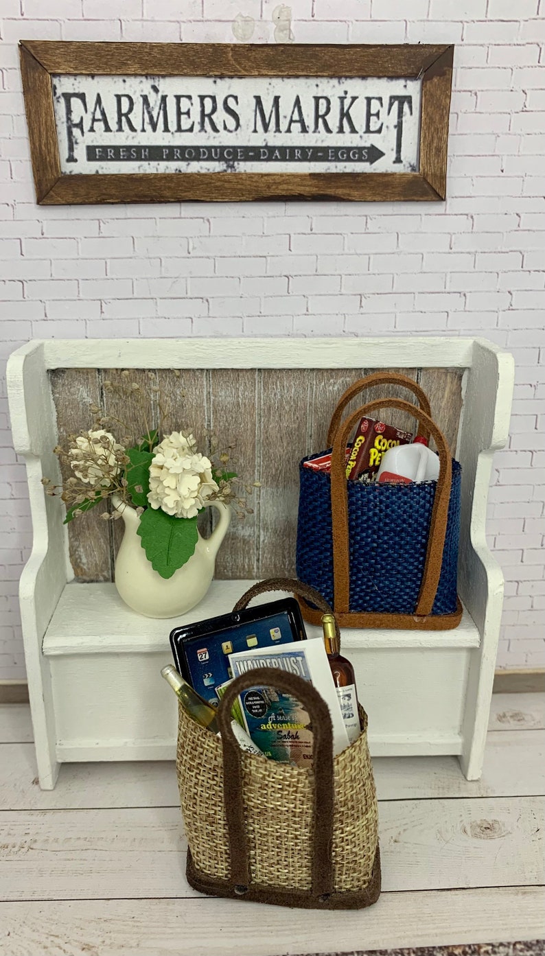 Miniature Dollhouse Tote Bag or Beach Bag 112 Miniature Etsy