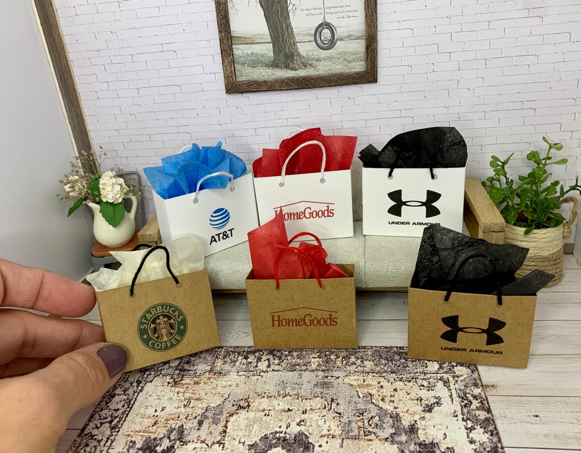 Miniature shopping bag dollhouse bags 112 miniature Etsy