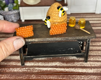Miniature dollhouse honeycomb, dollhouse honey, miniature honeycomb