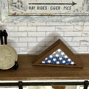 Miniature Dollhouse Folded American Flag Case, Military Miniature ...