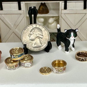 Miniature dollhouse cat food, mini canned cat food for dollhouse