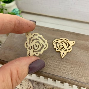 Miniature wood flower cut outs, miniature flowers, woodcraft