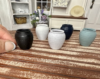 Miniature dollhouse decorative Floor Vases, textured mini vases for dollhouse home decor